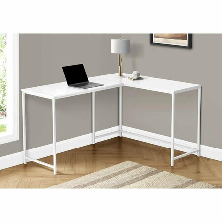 DAPHNES DINNETTE 58 in. Metal Corner Computer Desk White Top - White DA3067002